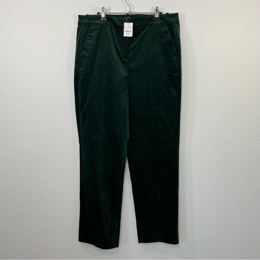 J.Crew NWT Velvet Kallie pant‎ Darkest Forest size 14 Tall - Picture 2 of 11